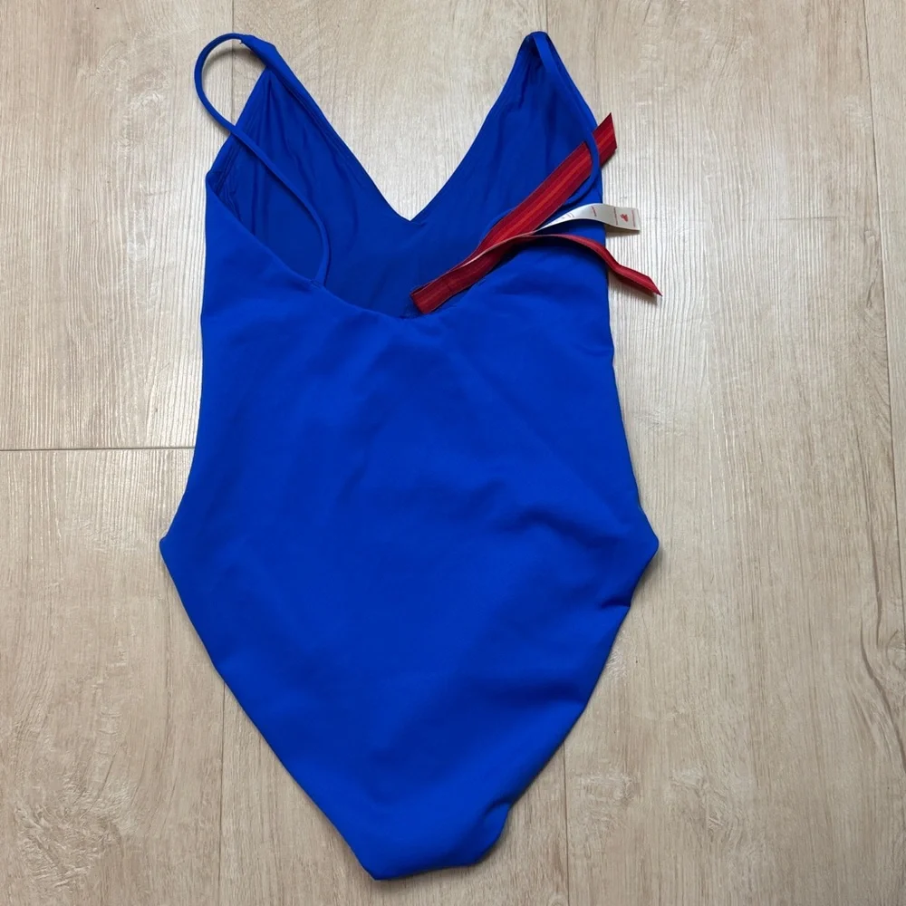 Left on Friday Sunday One-Piece Swimsuit First Place Blue